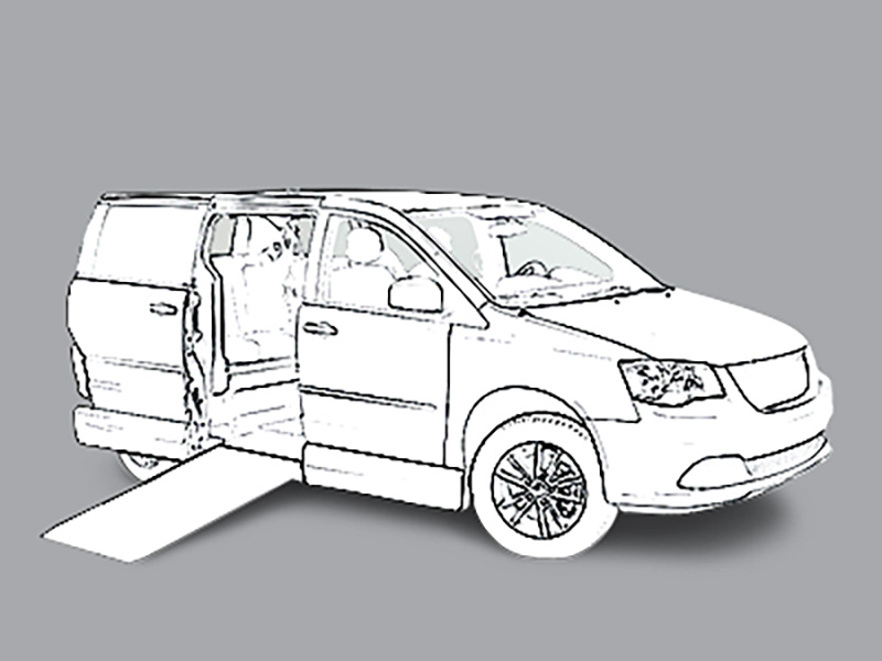 Blue Toyota Sienna with Side Entry Automatic Fold Out ramp